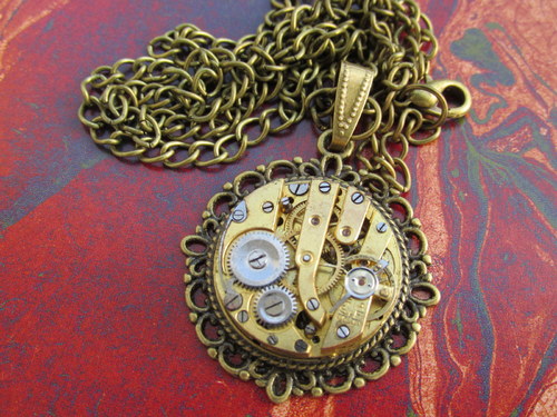 STEAMPUNKOVÝ PŘÍVĚSEK starobronz 30mm — foto 1