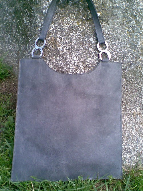 Kožená kabelka - "grigio" — foto 1
