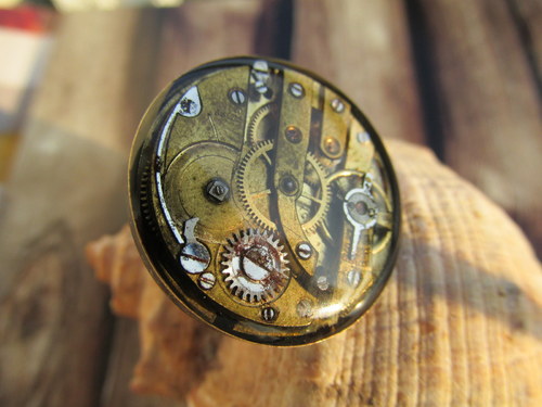 PRSTEN STEAMPUNKOVÝ starobronzový velký — foto 1