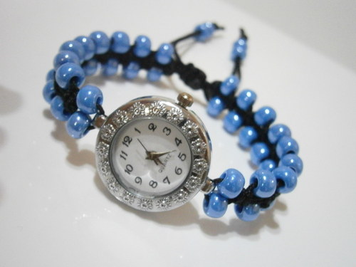 Modré hodinky (shamballa/makramé) *SLEVA* — foto 1