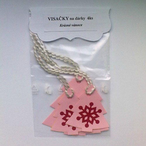 Vánoční visačka na dárek 4ks