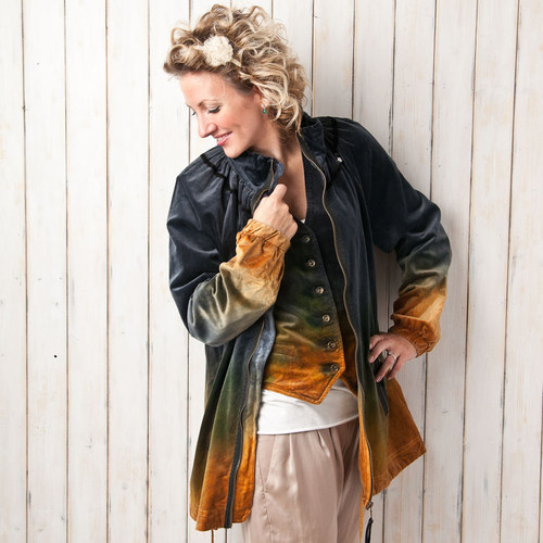 Sametová parka - vel. L — foto 1