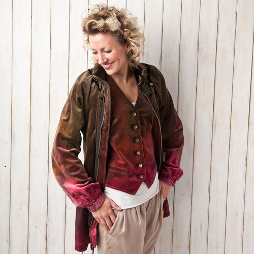 Sametová parka - vel. L — foto 1