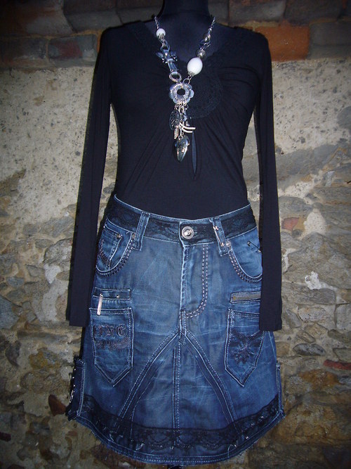 Denim sukně - " Womanka Punk" — foto 1