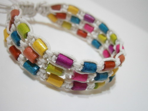 Barevný trojitý náramek (shamballa) — foto 1