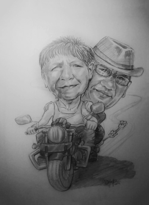 Karikatura - Na motorce — foto 1