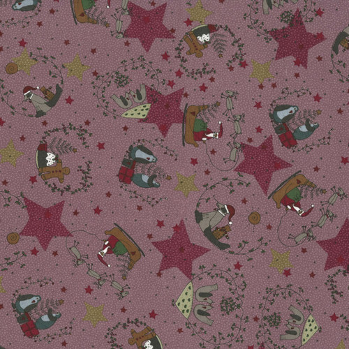 Látka LA Starry Night Santa na fialové