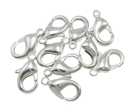 Karabinka 12mm stříbrná-10ks