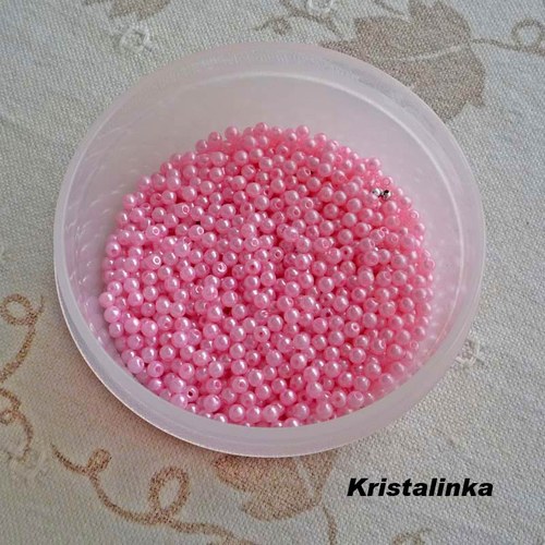 Perličky růžové 4mm...výhodné balení