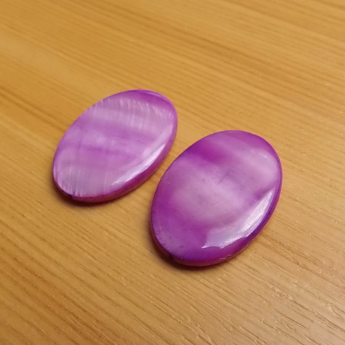 Perleťové oválky- 20 x 30mm - 2 kusy