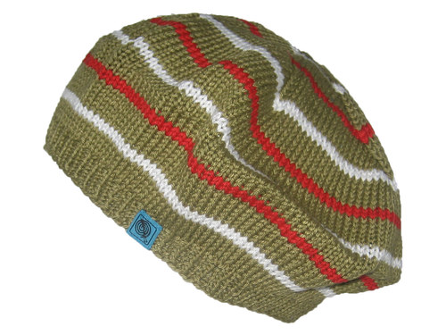 Baret č. 146, khakičervenobílý