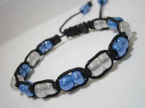 Shamballa náramek modrobílý — foto 1