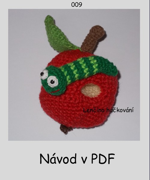 Popis na jablíčko s červíkem