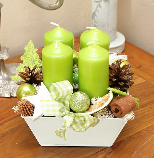 Limetkový adventní svícen — foto 1