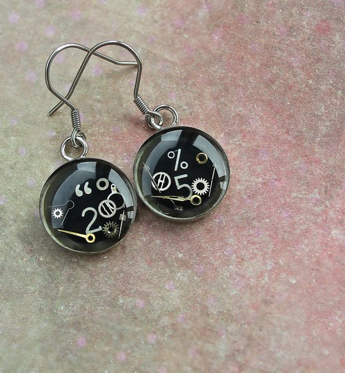 Old typewriter earings — foto 1