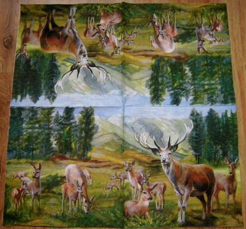 ZV 094 - ubrousek 33x33 - lesní zvířátka