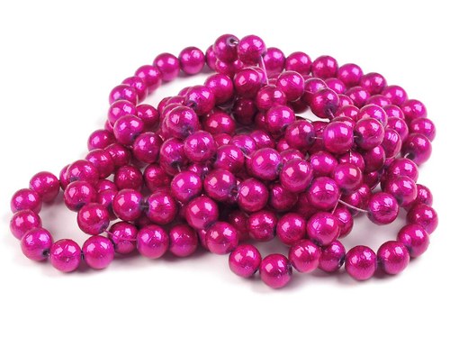 Metalízované korálky 10mm - růžové (10ks)