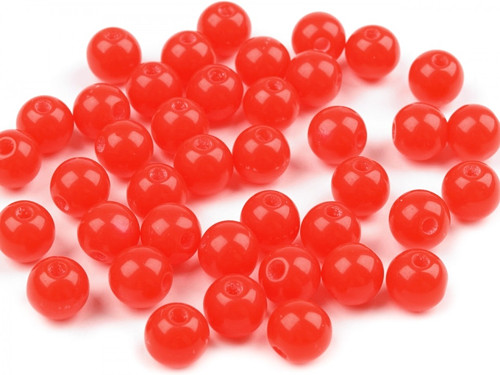 Korálky "Kočičí oči" 8mm - červené (12ks)