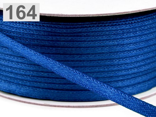 Atlasová stuha 3mm-10m TMAVĚ MODRÁ
