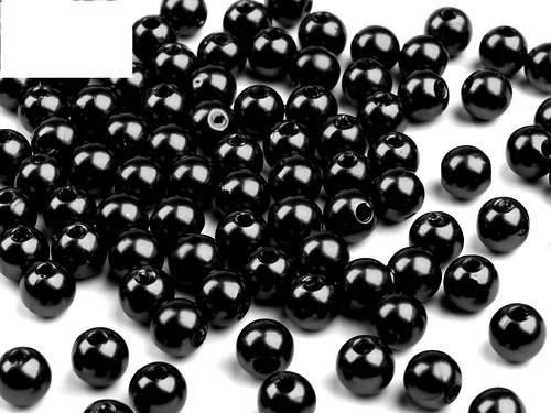 Korálky vosované 6mm - černé (60ks)