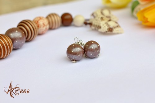 Romantic collection - Coffee Love - náušnice — foto 1