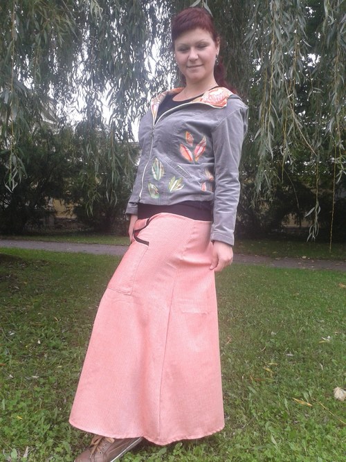 Bavlněná sukně dlouhá s kapsou — foto 1