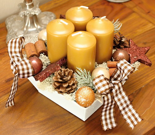 Skořicový adventní svícen — foto 1
