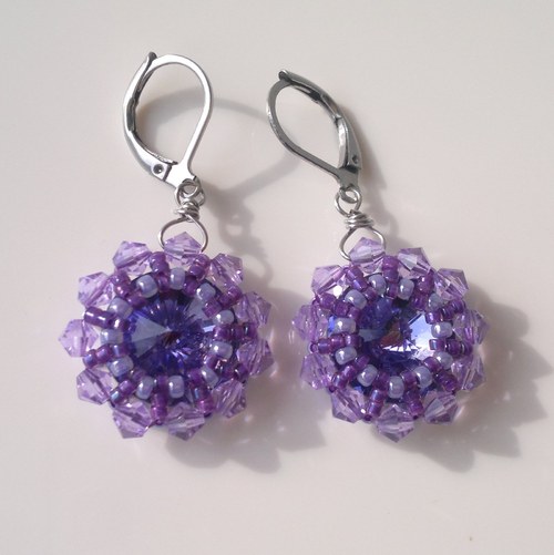 Naušnice swarovski fialkové REZERVACE