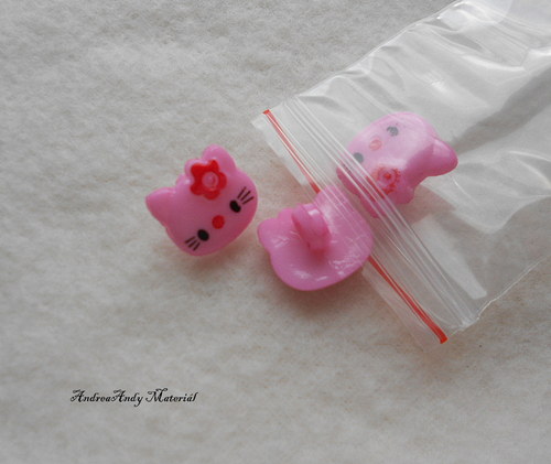 Knoflík Hello Kitty růžový 3ks — foto 1