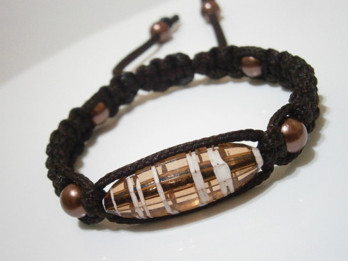 Shamballa náramek hnědý — foto 1