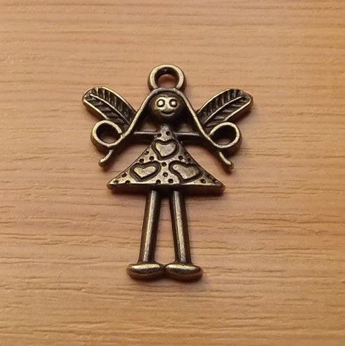 Bronzová andělka - midi - 30mm x 24mm