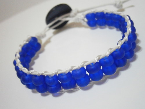 Modro-bílý náramek (Wrap Bracelet)