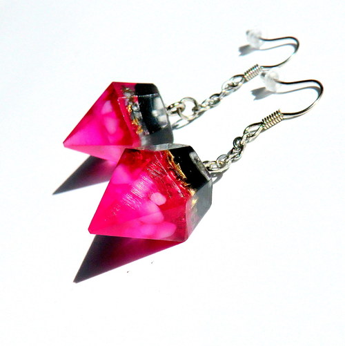 Orgonit náušnice *Diamant*Křišťálová RADOST/dlouhé