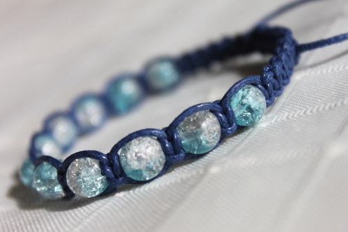 Zimní večery.. Náramek makramé/shamballa — foto 1