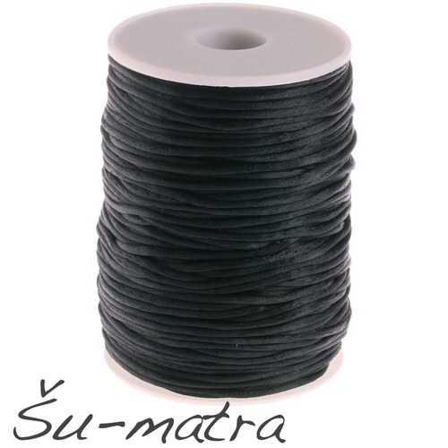 Saténová šňůrka černá, 2 mm (5 m)