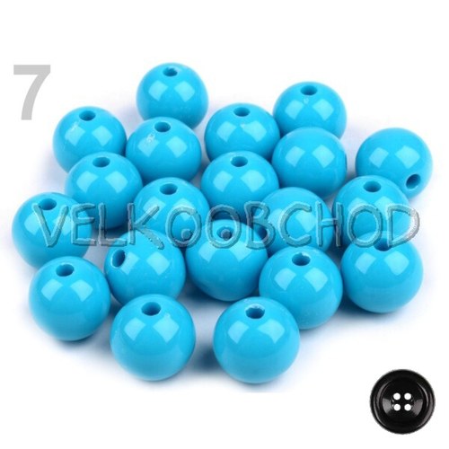 AKCE! Korálky kulička pr.12mm (20ks) - tyrkysová
