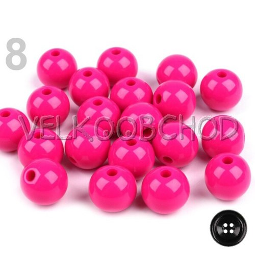 AKCE! Korálky kulička pr.12mm (20ks) - malinová