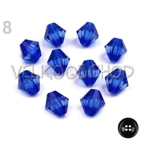 Korálky broušené 6x6mm (10g) - modrá královská