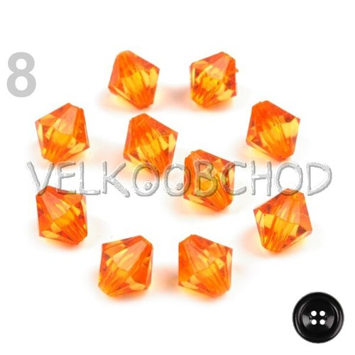 Korálky broušené 8x8mm (10g) - oranžová