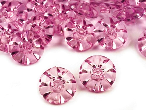 Knoflík - květ růžový 1,5cm - 3 kusy