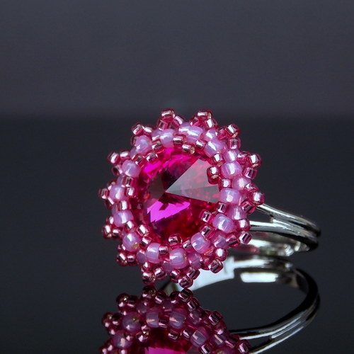 Něžné Fuchsie - Swarovski...prsten... — foto 1