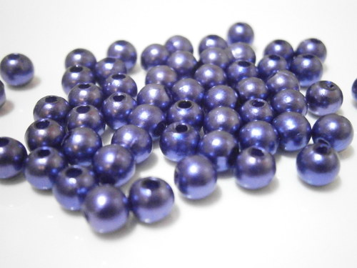 Korálky Glance voskované 5mm - šedomodré (100ks)