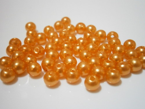 Korálky Glance voskované 5mm - oranžové sv.(100ks)