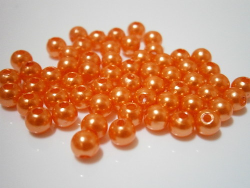 Korálky Gl.voskované 5mm - oranž.mrkvová (100ks)