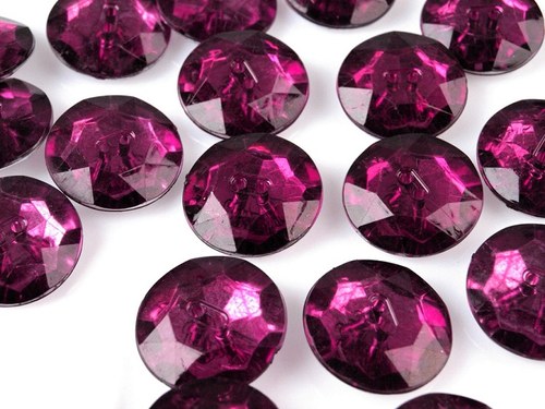 Knoflík velký - crystal fialový 2,5cm - 3kusy