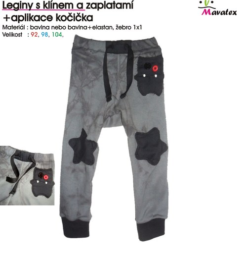 Leginy s klínem a záplatami-střih