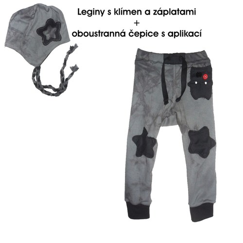 Leginy s klínem a oboustranná čepice-střih