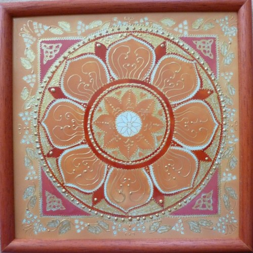 Mandala Anděl oranžový