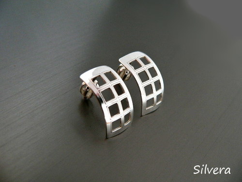 Stříbrné 925 Naušnice, ..SQUARES IN..... — foto 1