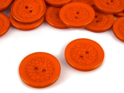 Knoflík - oranžový velký - 3kusy